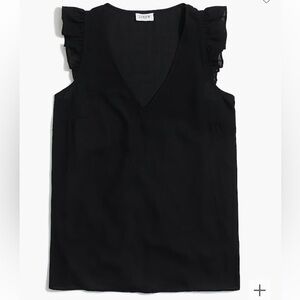 J. CREW Sleeveless ruffle top Black Size 10